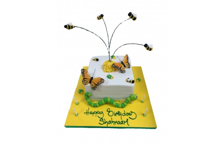 Caterpillar And Bugs Cake